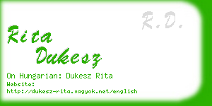rita dukesz business card